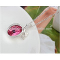 Magnifying Crystale Pendant Necklace With Love For Girls